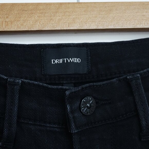 SALE DRIFTWOOD Candace Studded High Waist Straight Crop Black Jeans 26 - Picture 5 of 8